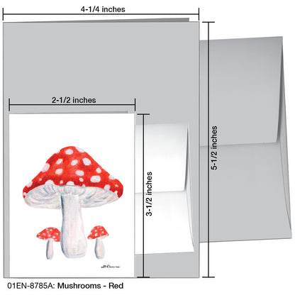 Mushrooms - Red, Greeting Card (8785A)