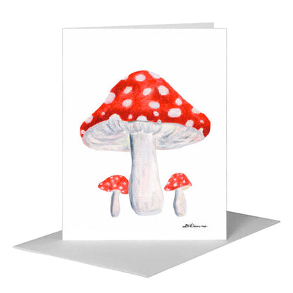 Mushrooms - Red, Greeting Card (#8785A) A2 Card Front, www.printedcanvas.com
