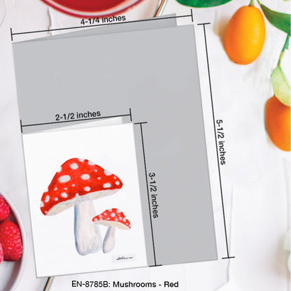 Mushrooms - Red, Greeting Card (8785B), Enclosure Card, www.printedcanvas.com