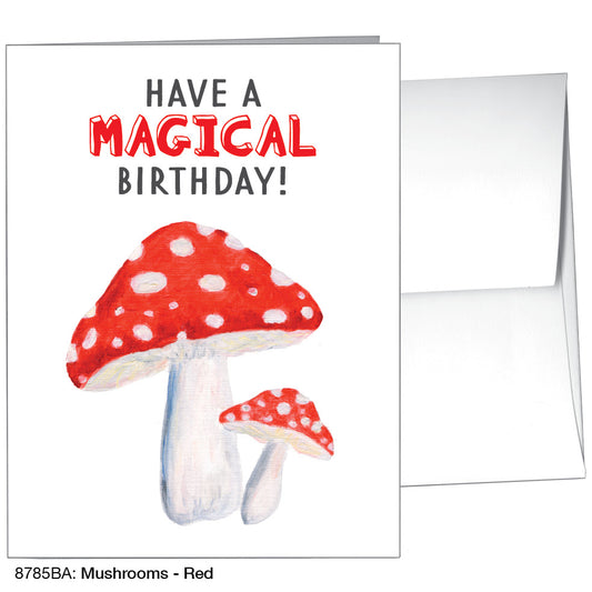 Mushrooms - Red, Greeting Card (8785BA)