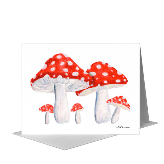 Mushrooms - Red, Greeting Card (#8785C) A2 Card Front, www.printedcanvas.com