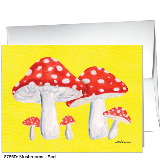 Mushrooms - Red, Greeting Card (8785D) - Printed Canvas