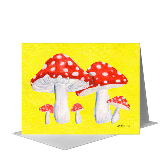 Mushrooms - Red, Greeting Card (#8785D) A2 Card Front, www.printedcanvas.com