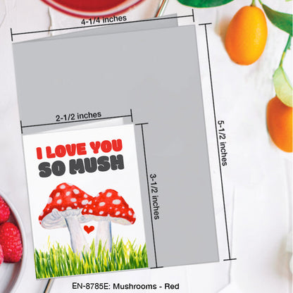 Mushrooms - Red, Greeting Card (#8785E)