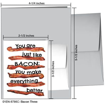 Bacon Three, Greeting Card (8786C)