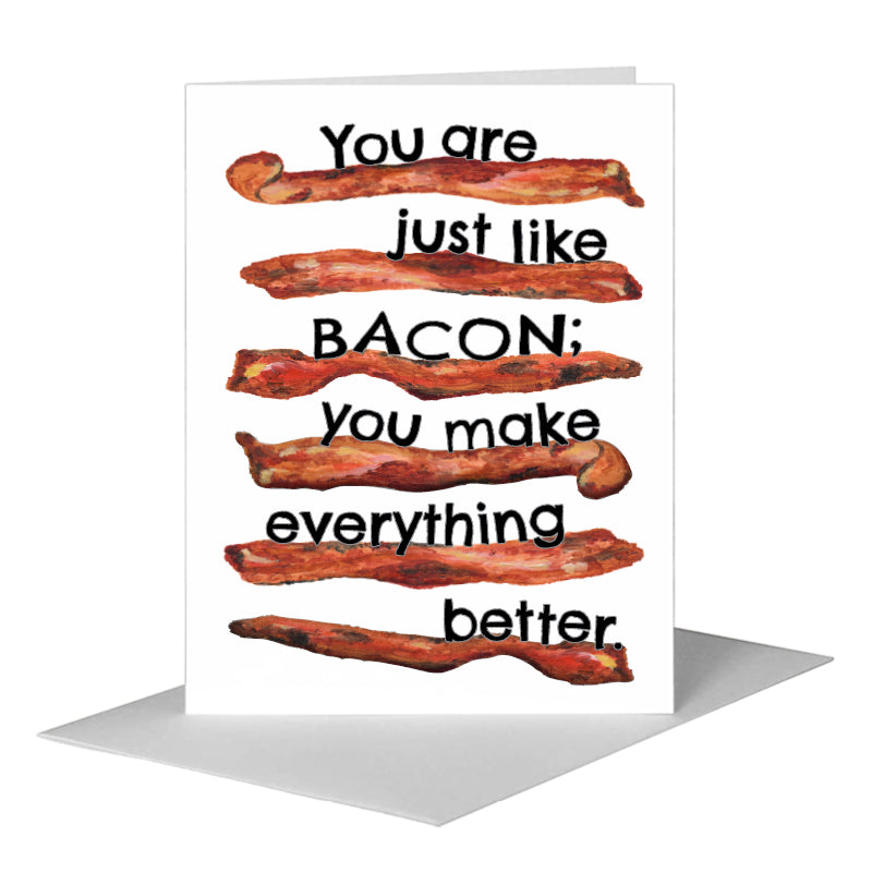 Bacon Three, Greeting Card (#8786C), A2 Card Front, www.printedcanvas.com