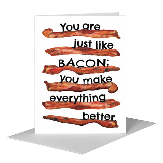 Bacon Three, Greeting Card (#8786C) A2 Card Front, www.printedcanvas.com
