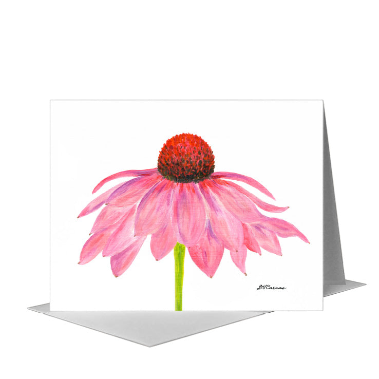 Echinacea Flower, Greeting Card (#8790A) A2 Card Front, www.printedcanvas.com