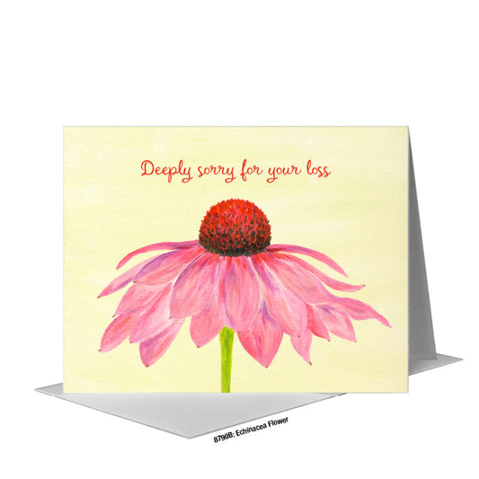 Echinacea Flower, Greeting Card (#8790B) A2 Card Front, www.printedcanvas.com
