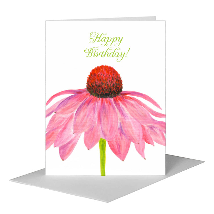 Echinacea Flower, Greeting Card (#8790E) A2 Card Front, www.printedcanvas.com