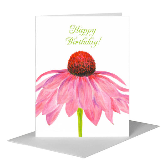 Echinacea Flower, Greeting Card (#8790E) A2 Card Front, www.printedcanvas.com