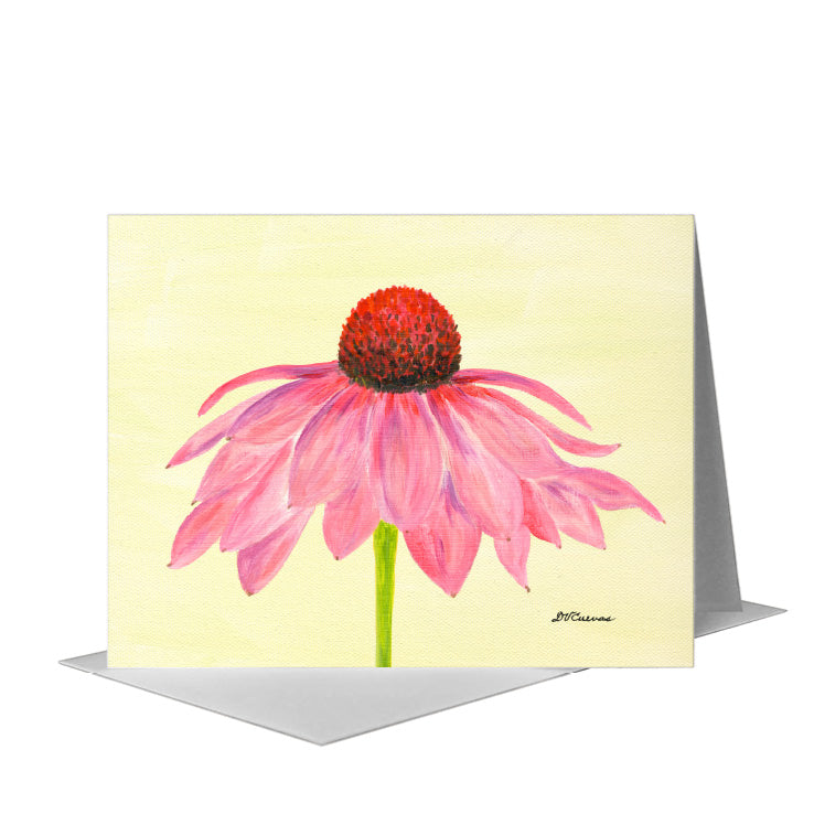 Echinacea Flower, Greeting Card (#8790F) A2 Card Front, www.printedcanvas.com