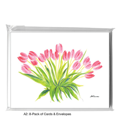 Pink Tulip Bunch, Greeting Card (8792A)