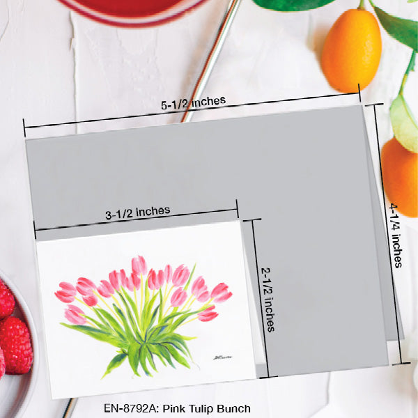 Pink Tulip Bunch, Greeting Card (8792A), Enclosure Card, www.printedcanvas.com