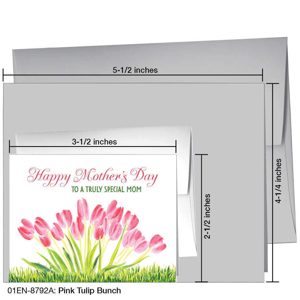 Pink Tulip Bunch, Greeting Card (8792B)