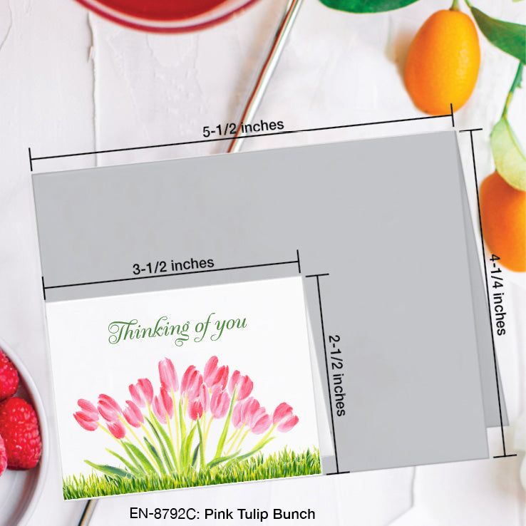 Pink Tulip Bunch, Greeting Card (8792C), Enclosure, www.printedcanvas.com