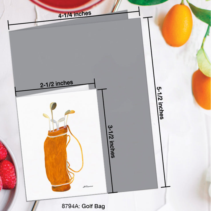 Golf Bag, Greeting Card (8794A), Enclosure Card, www.printedcanvas.com