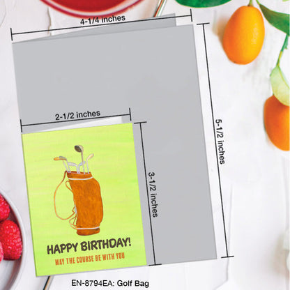 Golf Bag, Greeting Card (#8794EA), Enclosure, www.printedcanvas.com