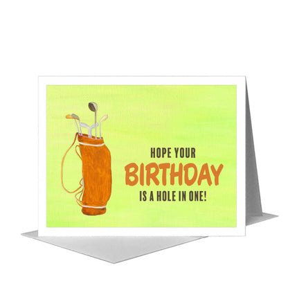 Golf Bag, Greeting Card (#8794F) A2 Card Front, www.printedcanvas.com