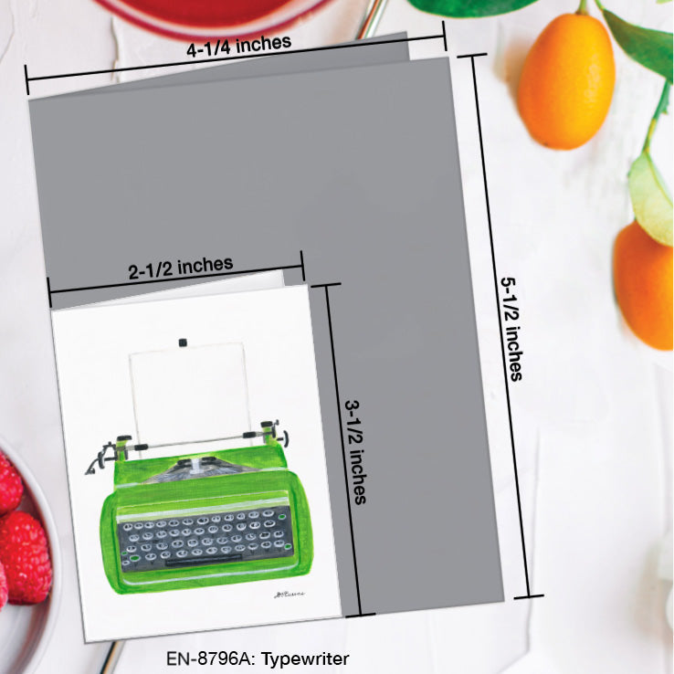 Typewriter, Greeting Card (8796A), Enclosure Card, www.printedcanvas.com