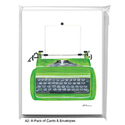 Typewriter, Greeting Card (8796A), A2 Card 8-Pack, www.printedcanvas.com
