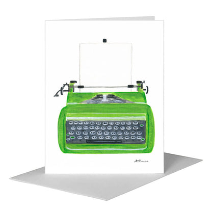 Typewriter, Greeting Card (#8796A), A2 Card Front, www.printedcanvas.com