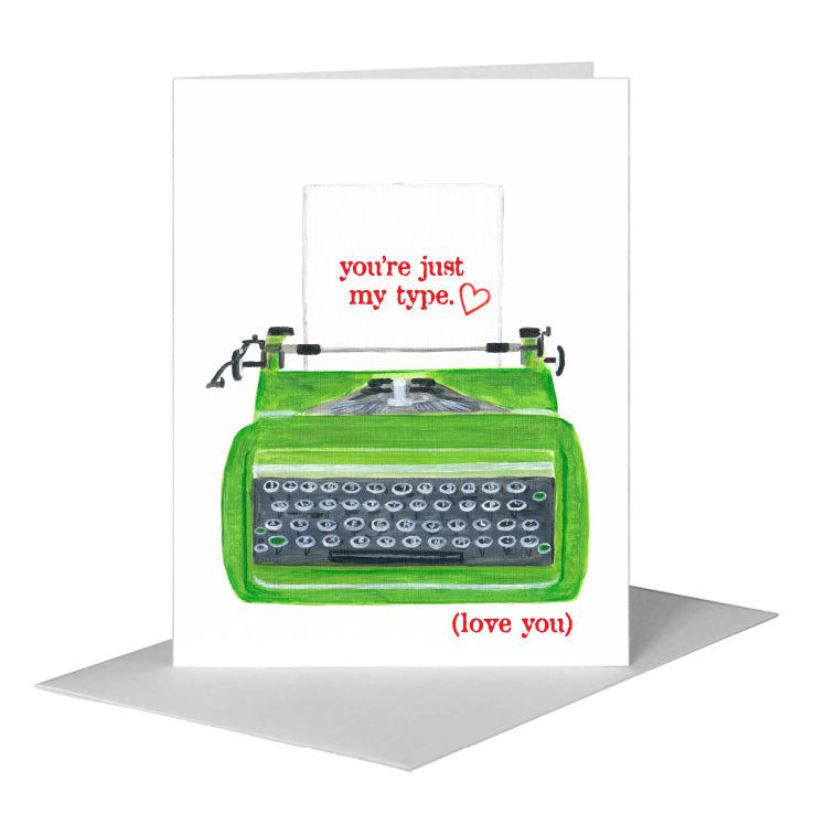 Typewriter, Greeting Card (#8796D), A2 Card Front, www.printedcanvas.com
