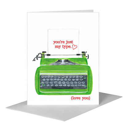 Typewriter, Greeting Card (#8796D), A2 Card Front, www.printedcanvas.com