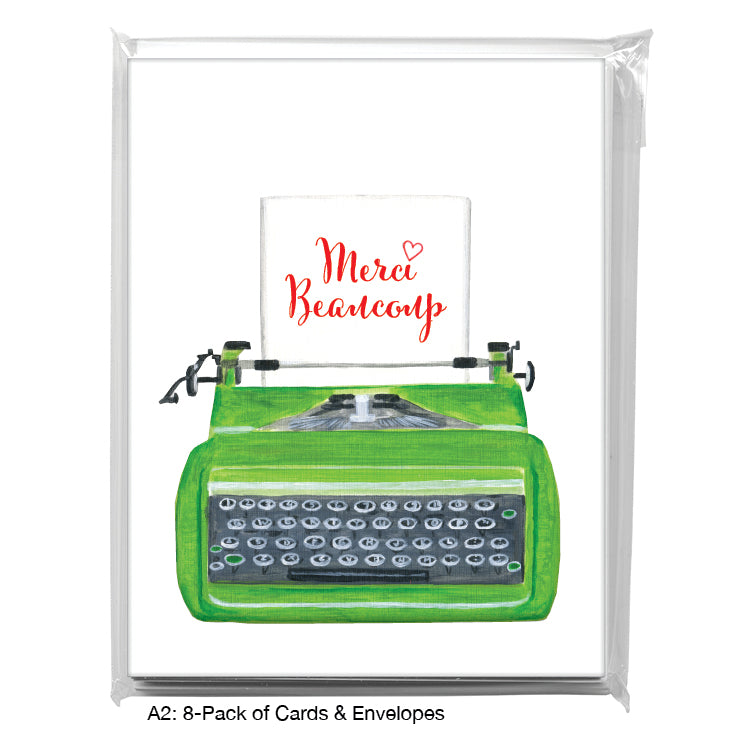 Typewriter, Greeting Card (#8796FA)