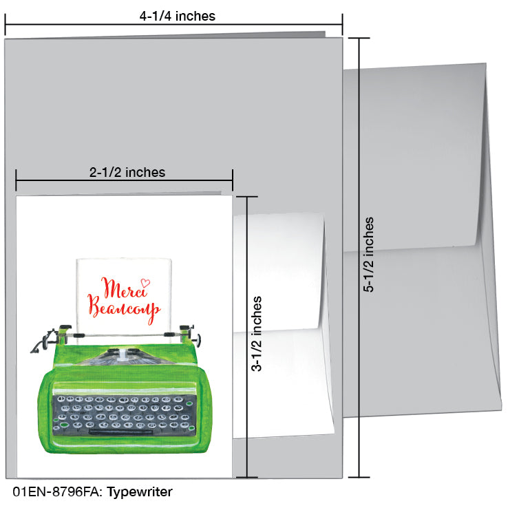 Typewriter, Greeting Card (#8796FA)
