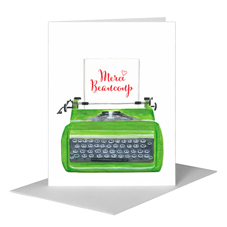Typewriter, Greeting Card (#8796FA) A2 Card Front, www.printedcanvas.com