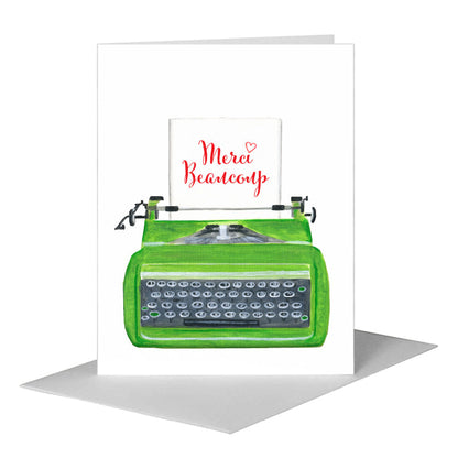 Typewriter, Greeting Card (#8796FA) A2 Card Front, www.printedcanvas.com