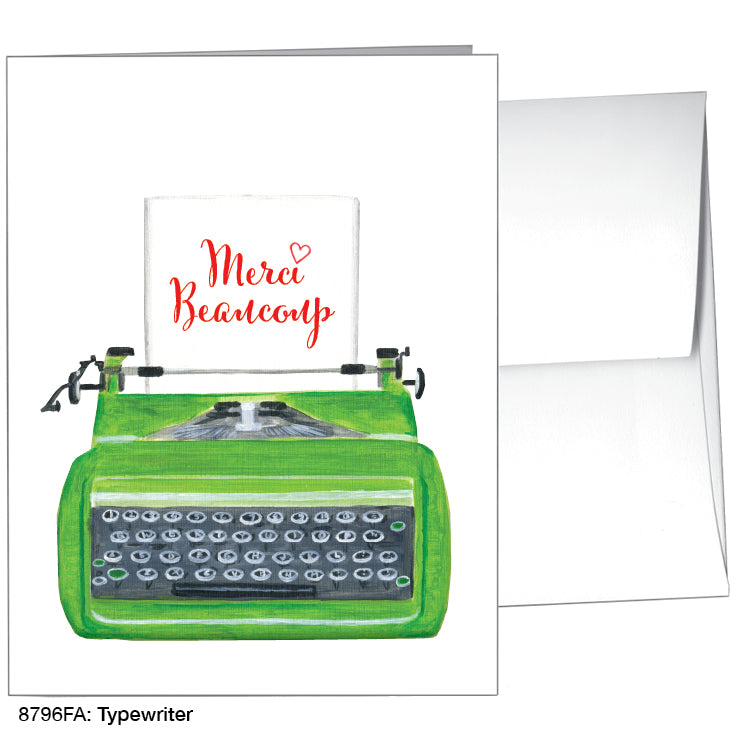 Typewriter, Greeting Card (#8796FA), A2 Card Front, www.printedcanvas.com