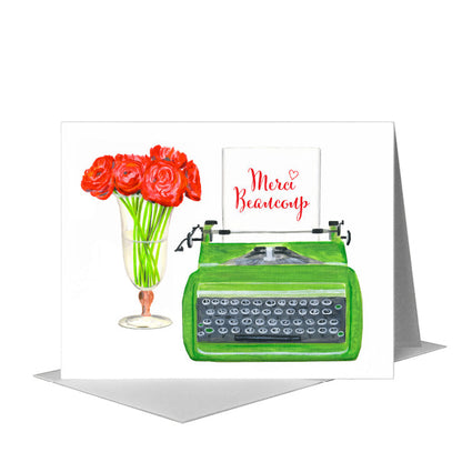 Typewriter, Greeting Card (#8796F), A2 Card Front, www.printedcanvas.com