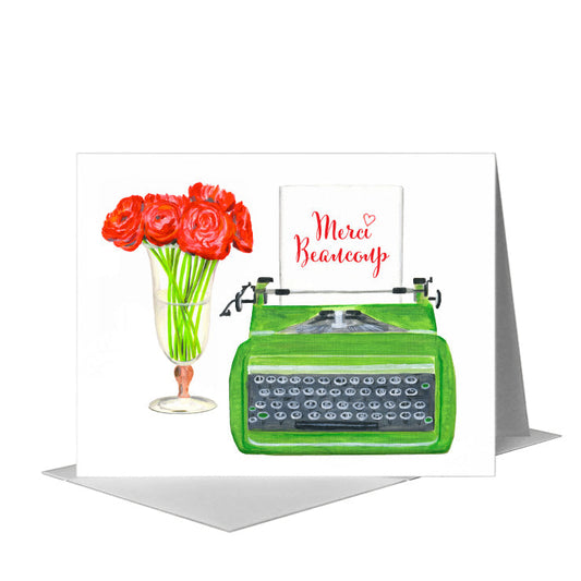 Typewriter, Greeting Card (#8796F) A2 Card Front, www.printedcanvas.com