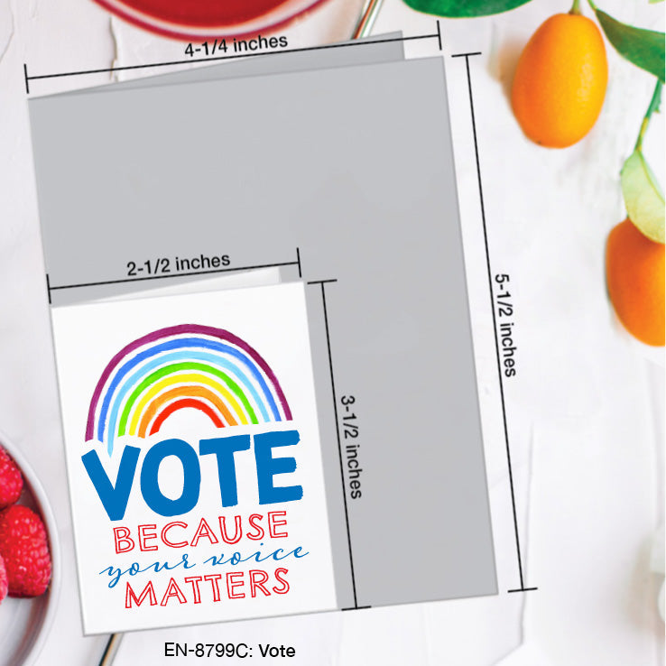 Vote, Greeting Card (8799C), Enclosure, www.printedcanvas.com
