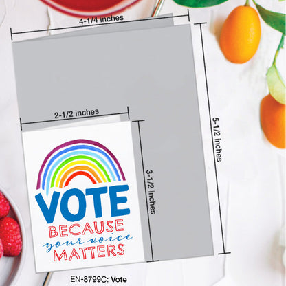 Vote, Greeting Card (8799C), Enclosure, www.printedcanvas.com