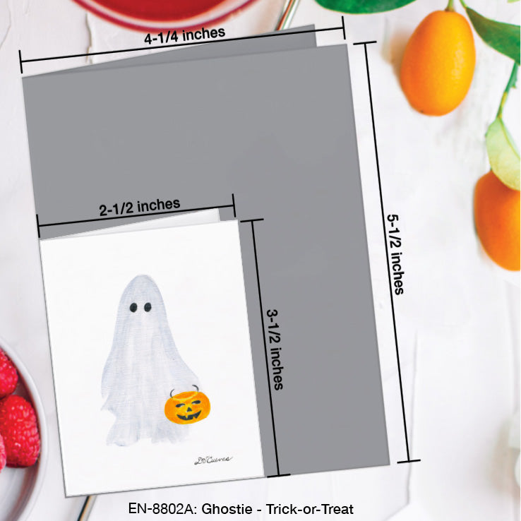 Ghostie Trick-or-Treat, Greeting Card (8802A), Enclosure Card, www.printedcanvas.com