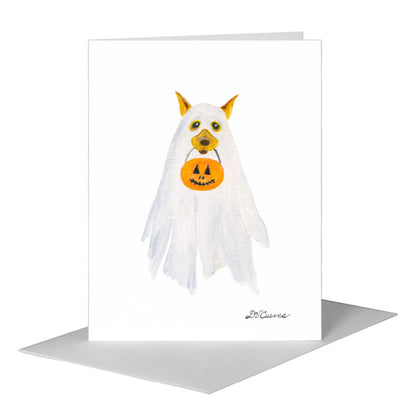 Ghostie Doggo, Greeting Card (#8803A), A2 Card Front, www.printedcanvas.com