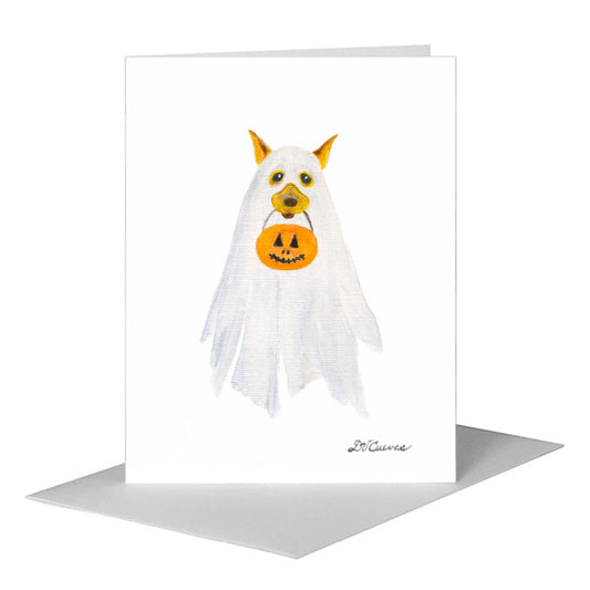 Ghostie Doggo, Greeting Card (#8803A) A2 Card Front, www.printedcanvas.com