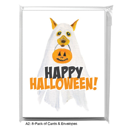 Ghostie Doggo, Greeting Card (#8803C), A2 Card 8-Pack, www.printedcanvas.com
