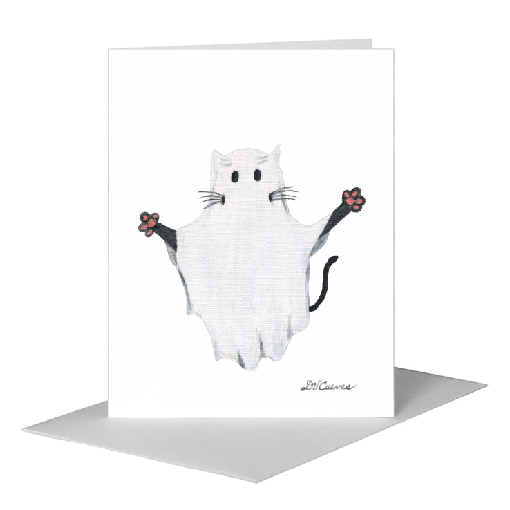 Ghostie Catter, Greeting Card (#8804A), A2 Card Front, www.printedcanvas.com