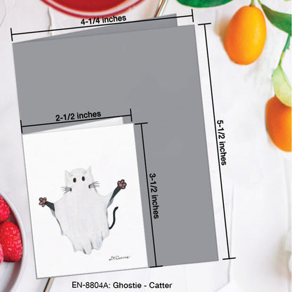 Ghostie Catter, Greeting Card (8804A), Enclosure Card, www.printedcanvas.com
