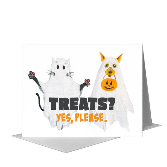 Ghostie Catter, Greeting Card (#8804B) A2 Card Front, www.printedcanvas.com