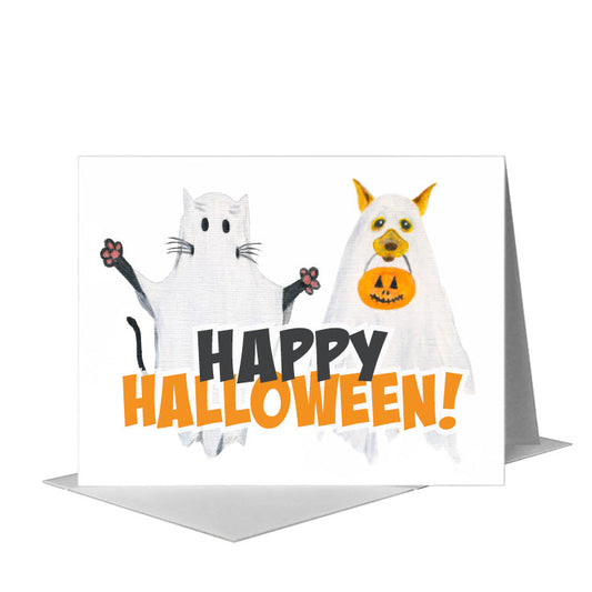 Ghostie Catter, Greeting Card (#8804D) A2 Card Front, www.printedcanvas.com