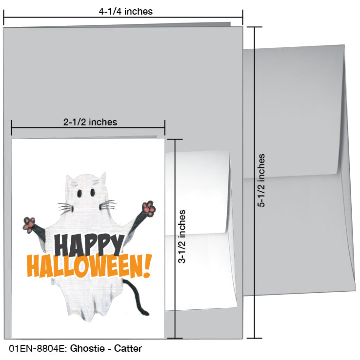Ghostie Catter, Greeting Card (#8804E), Enclosure Card, www.printedcanvas.com