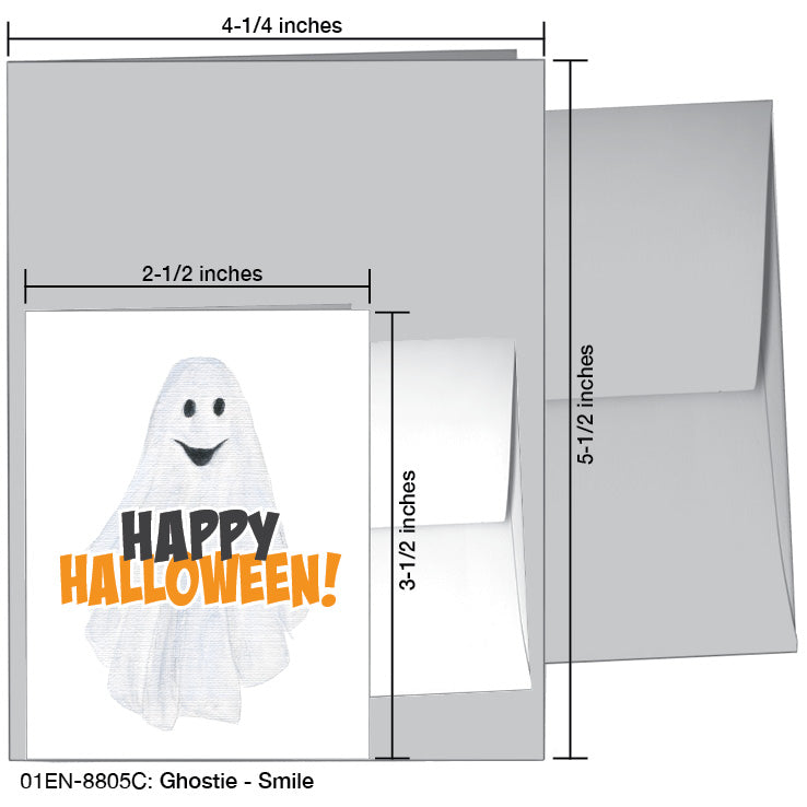 Ghostie Smile, Greeting Card (#8805C), Enclosure Card, www.printedcanvas.com