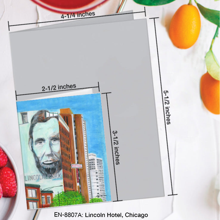 Lincoln Hotel, Chicago, Greeting Card (8807A), Enclosure Card, www.printedcanvas.com