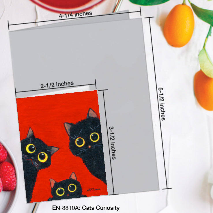 Cats Curiosity, Greeting Card (8810A), Enclosure Card, www.printedcanvas.com
