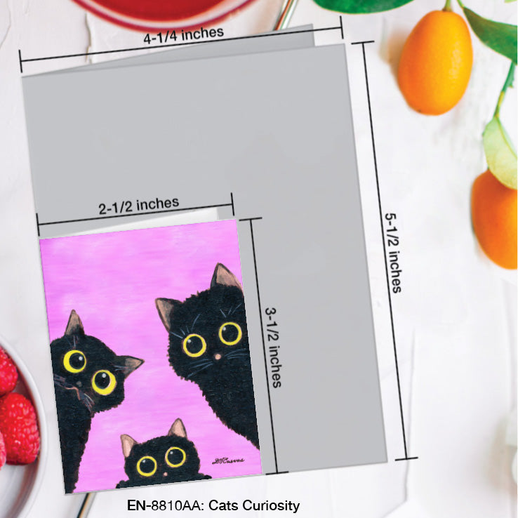 Cats Curiosity, Greeting Card (8810AA), Enclosure Card, www.printedcanvas.com